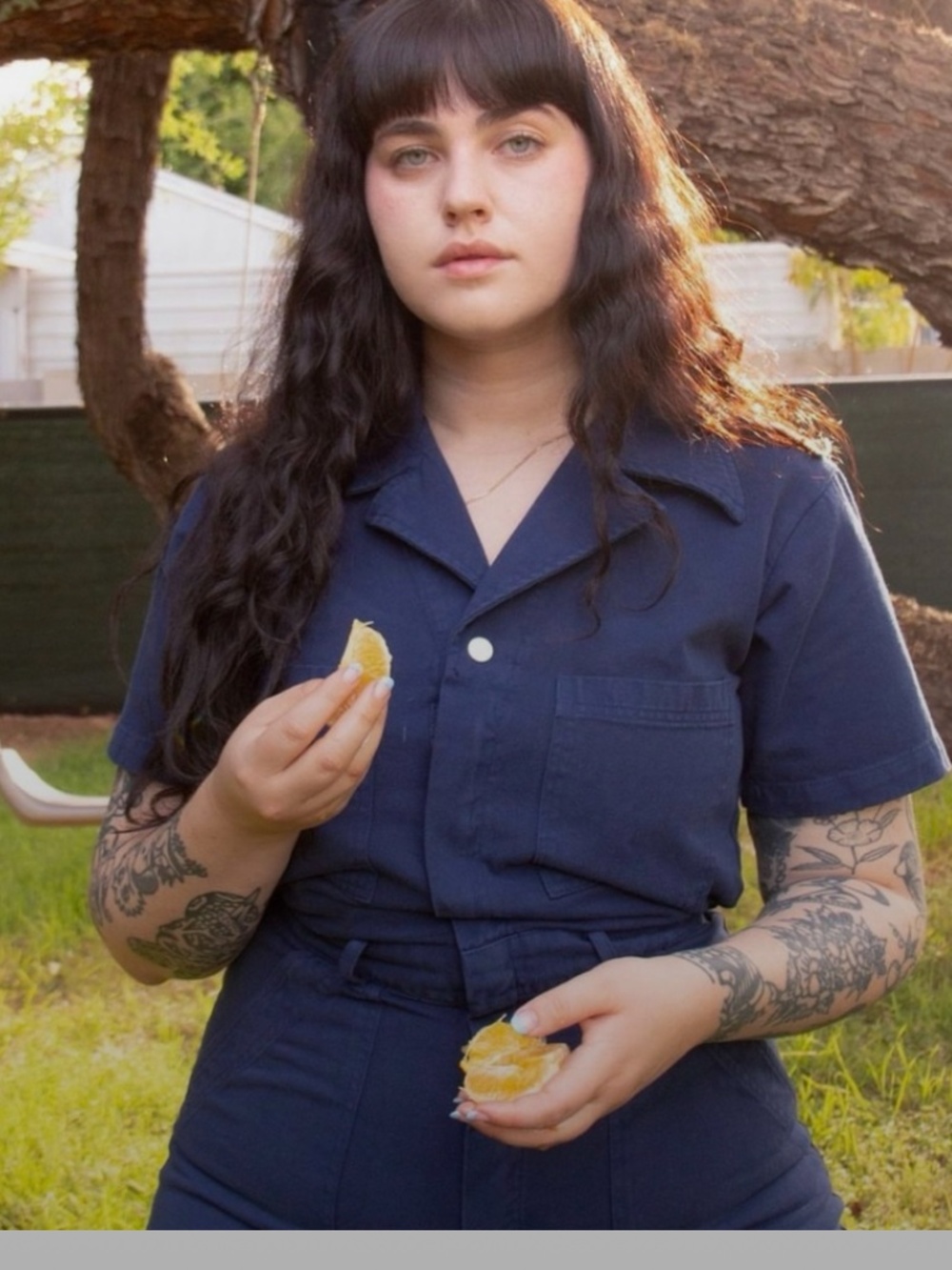 ISO Big Bud Press Navy Blue Short Sleeved Jumpsuit